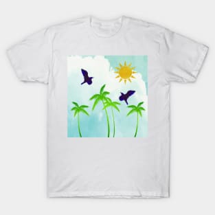 Summer Escape with Palm Trees Sky and Sun T-Shirt